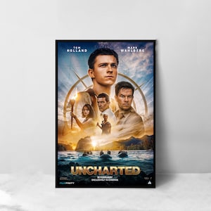 Póster de la película Uncharted - Impresión artística en lienzo de alta calidad - Decoración de habitación - Póster artístico para regalo