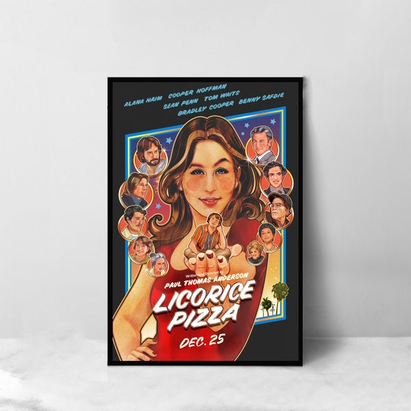 Poster du film Pizza réglisse - Impression d'art sur toile de haute qualité - Décoration de chambre - Poster d'art pour cadeau