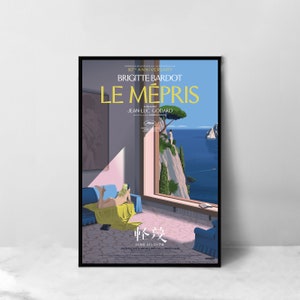 Affiche du film mépris - Impression d'art sur toile de haute qualité - Décoration de chambre - Poster d'art pour cadeau