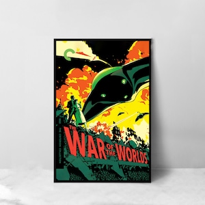 Póster de la película La guerra de los mundos - Impresión artística en lienzo de alta calidad - Decoración de habitación - Póster artístico para regalo