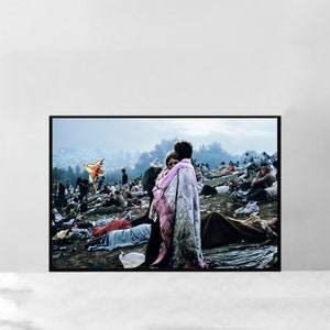 Póster del festival de Woodstock: impresión artística en lienzo de alta calidad, decoración de habitaciones, póster artístico para regalo