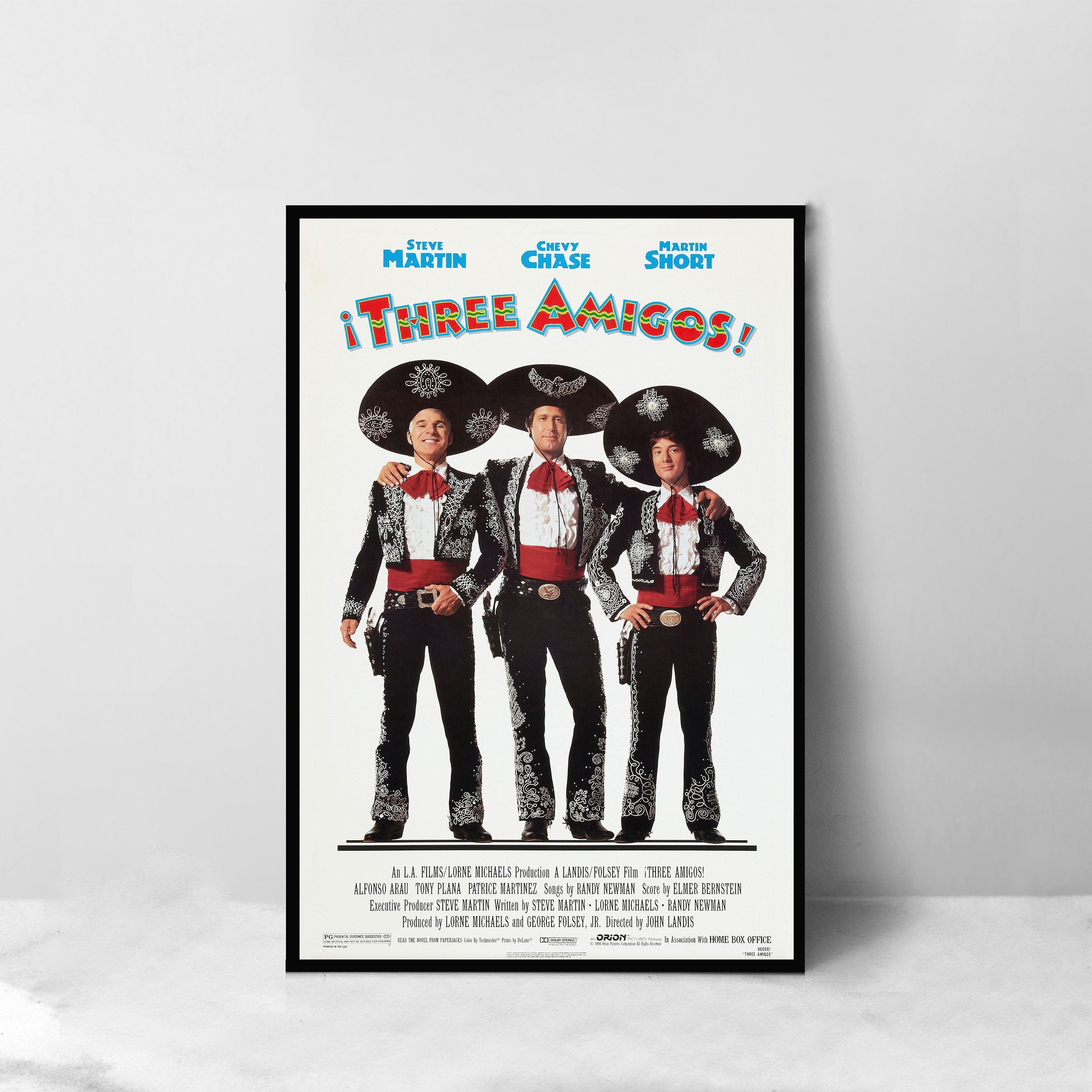 Three Amigos! Movie Poster - High Quality Canvas Art Print - Room
