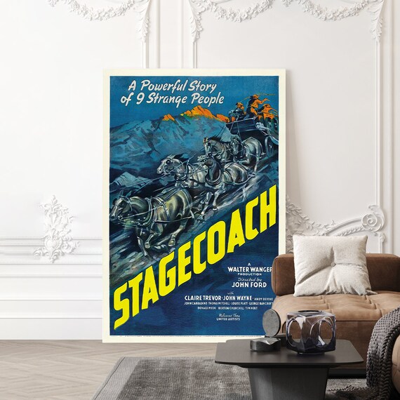 Stagecoach Movie Poster - High Quality Canvas Art Print - Room