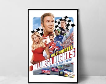 Talladega Nights Movie Poster - High Quality Canvas Art Print - Room Decoration - Art Poster For Gift