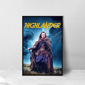 Highlander Film Poster - Hochwertige Leinwand Kunstdruck - Raumdekoration - Kunst Poster Für Geschenk