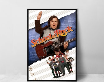 Póster de la película School of Rock - Impresión artística en lienzo de alta calidad - Decoración de la habitación - Póster artístico para regalo