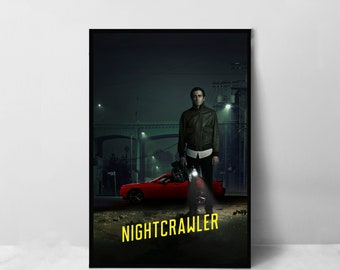 Póster de la película Nightcrawler - Impresión artística en lienzo de alta calidad - Decoración de habitación - Póster artístico para regalo