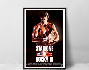 Affiche de film Rocky IV - Impression d'art sur toile de haute qualité - Décoration de chambre - Affiche d'art pour cadeau