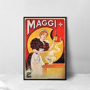 Pôster de viagem vintage India Maggi - Impressão artística em tela de alta qualidade - Decoração de quarto - Pôster de arte para presente
