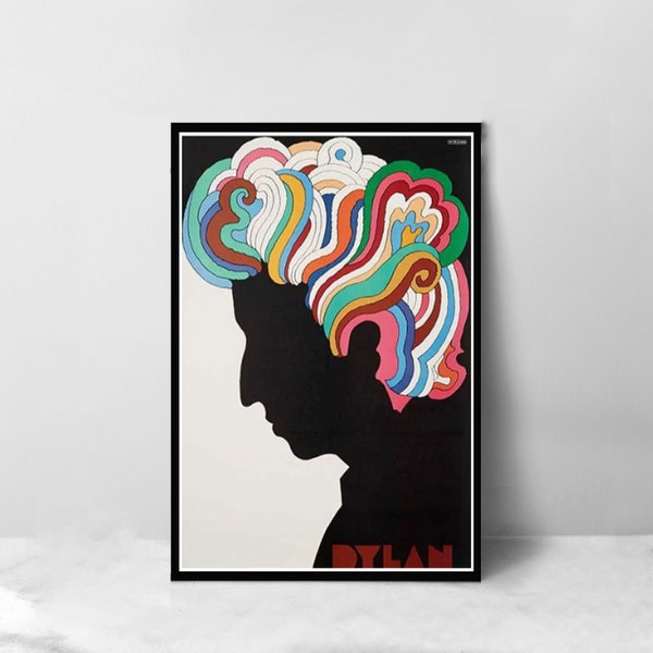 1966 Milton Glaser Bob Dylan Inspired Poster Vintage Music Fan Poster Canvas Fine Art Print Ideal Gift For Her Him