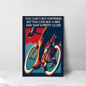Póster artístico de bicicleta de carretera - Impresión artística en lienzo de alta calidad - Decoración de habitación - Póster artístico para regalo