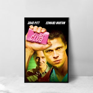 Póster de la película Fight Club - Impresión artística en lienzo de alta calidad - Decoración de la habitación - Póster artístico para regalo