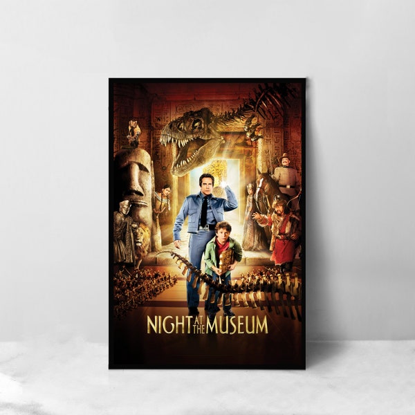 Night at the Museum Movie Poster - High Quality Canvas Art Print - Room Decoration - Art Poster For Gift