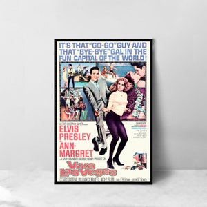 Póster de la película Viva Las Vegas - Impresión artística en lienzo de alta calidad - Decoración de habitación - Póster artístico para regalo