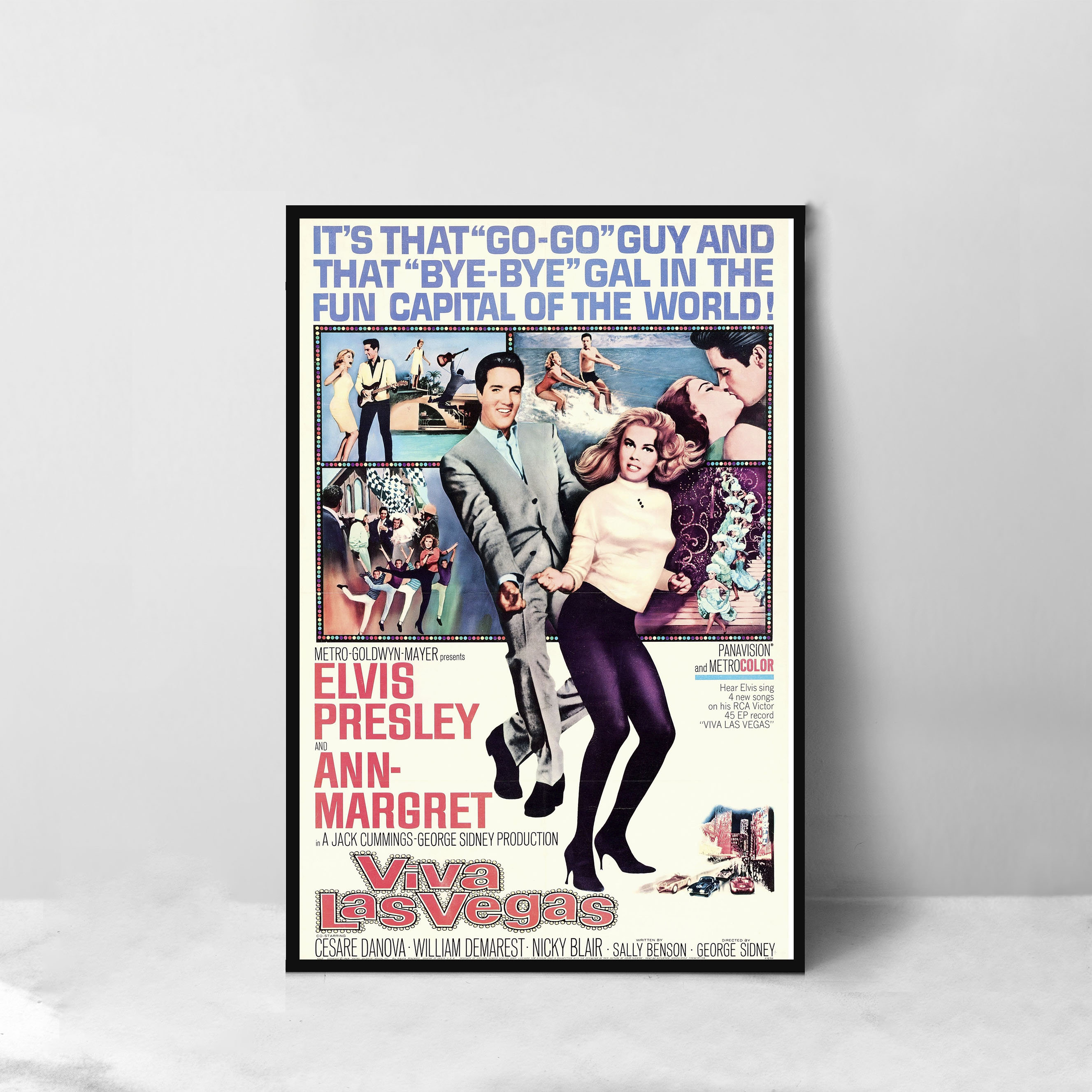 Viva Las Vegas Movie Poster - High Quality Canvas Art Print - Room