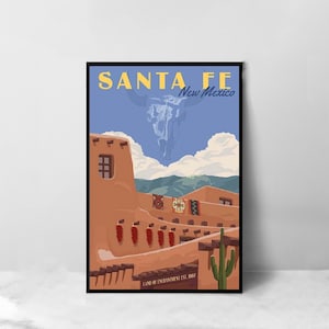 Santa Fe Vintage Travel Poster - High Quality Canvas Art Print - Room Decoration - Art Poster For Gift