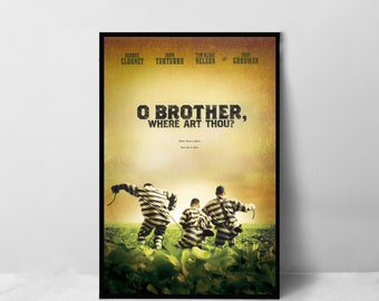 O Brother Where Art Thou Movie Poster - High Quality Canvas Art Print - Room Decoration - Art Poster For Gift