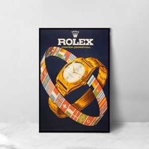 Rolex Poster Oyster Perpetual Vintage Poster - High Quality Canvas Art Print - Room Decoration - Art Poster For Gift