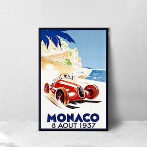 Monaco 1937 Vintage Poster - High Quality Canvas Art Print - Room Decoration - Art Poster For Gift