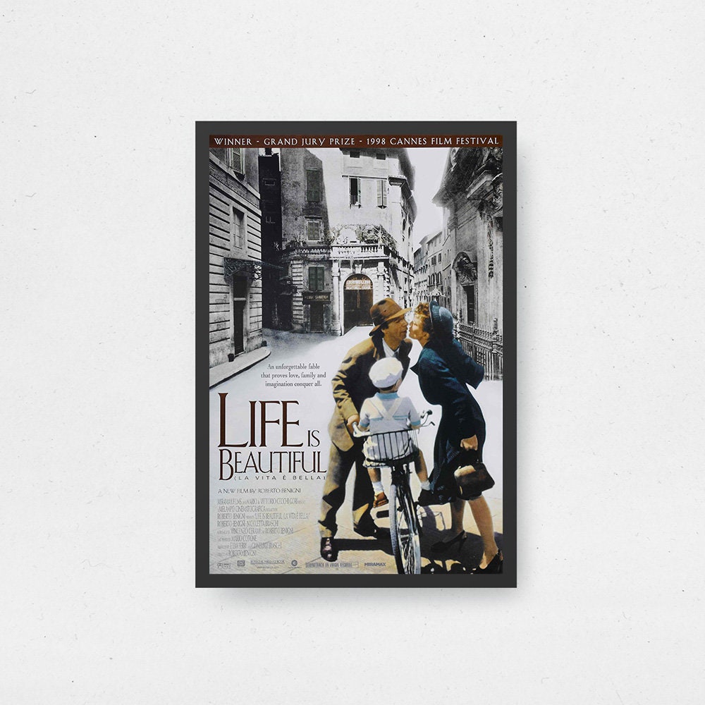 Life is Beautiful Movie Poster - High Quality Canvas Art Print - Room ...