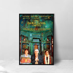 Pôster do filme Darjeeling Limited - Impressão artística em tela de alta qualidade - Decoração de quarto - Pôster artístico para presente