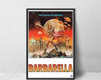 Affiche de film Barbarella - Impression d'art sur toile de haute qualité - Décoration de chambre - Affiche d'art pour cadeau