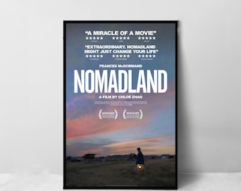 Póster de la película Nomadland (descarga digital) - Impresión artística de alta calidad - Decoración para habitaciones - Póster ideal para regalar
