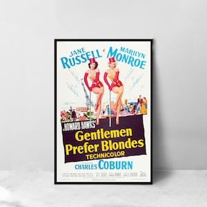 Les hommes préfèrent les blondes, affiche de film, impression d'art sur toile de haute qualité, décoration de chambre, affiche d'art pour cadeau