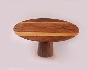 Acaciahouten taartvorm, rustieke dessertschaal (11 x 5)