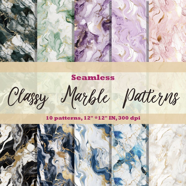 Colorful Marble Digital Seamless Paper, Gold Marble Textures, Marble Digital Paper, Marble Backgrounds, Scrapbooking, Commercial Use