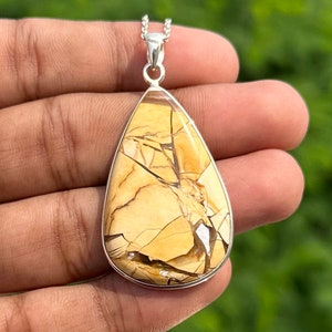 Natural Brecciated Mookaite Pendant, 925 Sterling Silver Fine Jewelry, Mookaite Jasper Pendant Jewelry, Silver Necklace, Gift for Her