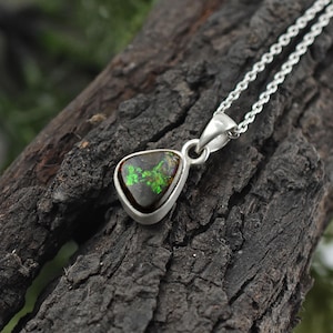 Top Grade Quality Natural Canadian Ammolite Necklace, 925 Solid Sterling Silver Pendant, Beautiful Ammolite Gemstone Pendant, Gift For Her.