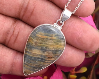 Natural Blue Aragonite Pendant Necklace, 925 Sterling Silver, Handmade Silver Jewelry, Crystal Silver Jewelry, Aragonite Pendant For Gift