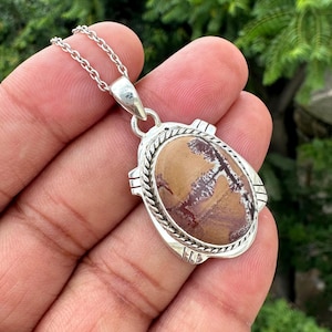 Sonara Dendrite Silver Pendant Necklace, Handmade Silver Pendant Necklace, Natural Sonara Dendrite Pendant  Healing Crystal, Gift For Her