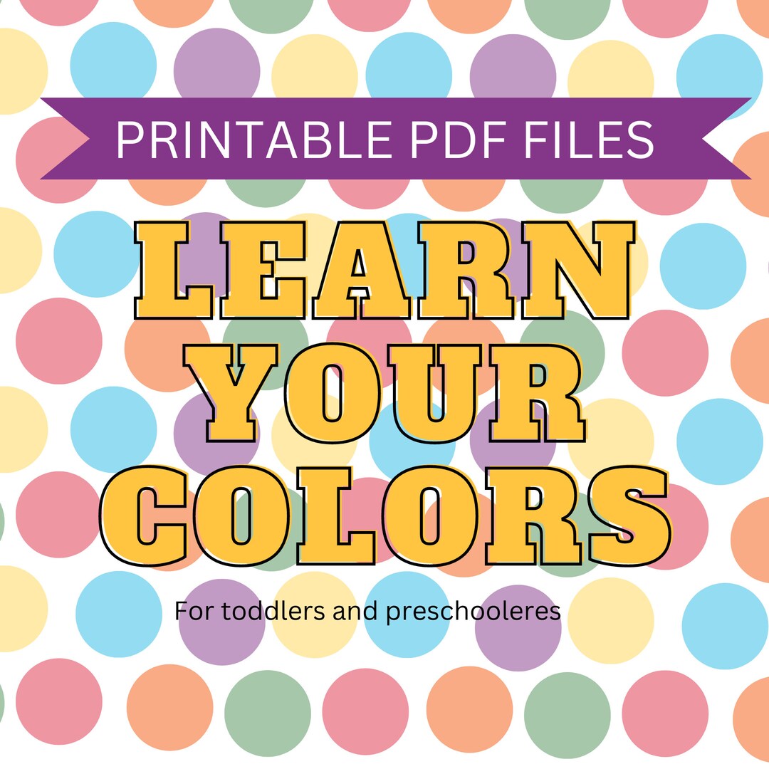 Learn Your Color, Pdf Printable Kids Learning Activities, Coloring ...