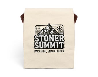 Stoner Summit Canvas Lunch Bag Funny Weed Lunch Bag Reusable Cotton Snack Bag Hiking Festival Bag