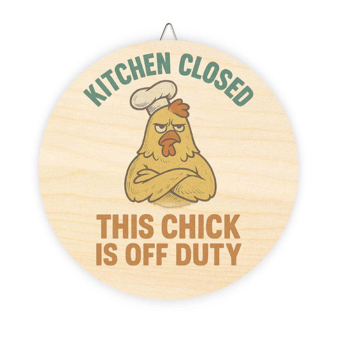 Funny Kitchen Wood Sign Farmhouse Kitchen Decor Rustic Chicken Wall ...