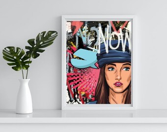 Urban Graffiti Wall Art Print, Contemporary Home Decor (Instant Download)
