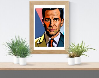 Colorful Pop Art Portrait Print, Modern Wall Decor (Digital Download)