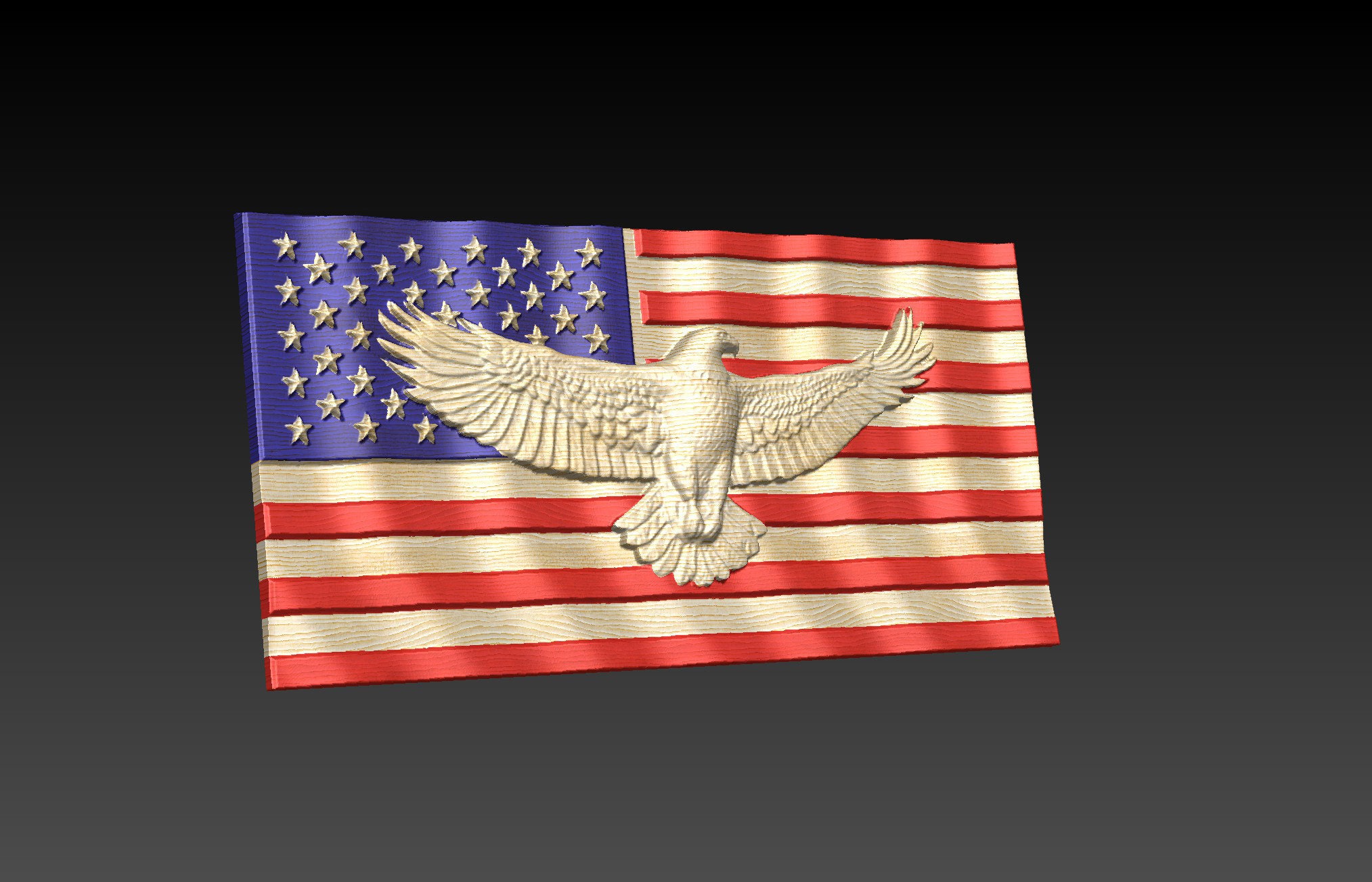Wavy American Flag W/ Bald Eagle, Wavy Flag .STL File for Aspire, Carveco,  Artcam and Other 3d Software - Etsy, image size:2027x1303