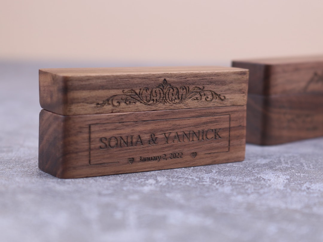 Personalized Wedding Ring Box Custom Wood Ring Box - Etsy