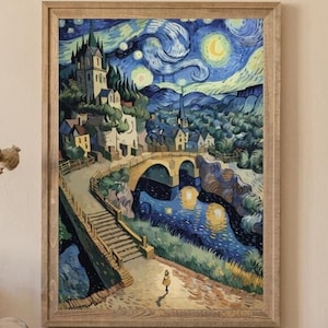Cartel de impresión de arte moderno postimpresionista, impresión de arte de paisaje, cartel de arte, pintor, impresión arte de la naturaleza