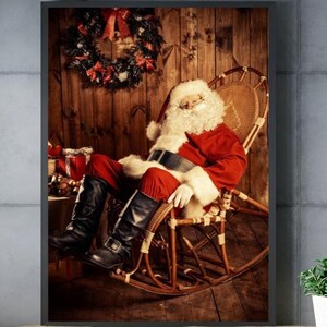 Póster Premium de PAPÁ NOEL, Póster de Navidad, Celebraciones de fin de año, Arte de pared navideño, Póster de Papá Noel, Póster de Navidad