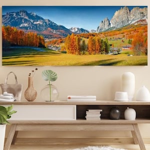 Pôster impresso de CAMPO e MONTANHA em cores premium de outono, pôster zen, natureza, impressão de outono, decoração para casa e escritório