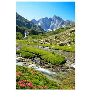 MOUNTAIN Printed Poster: Greenery and Premium Stream, Zen & Relaxation ...