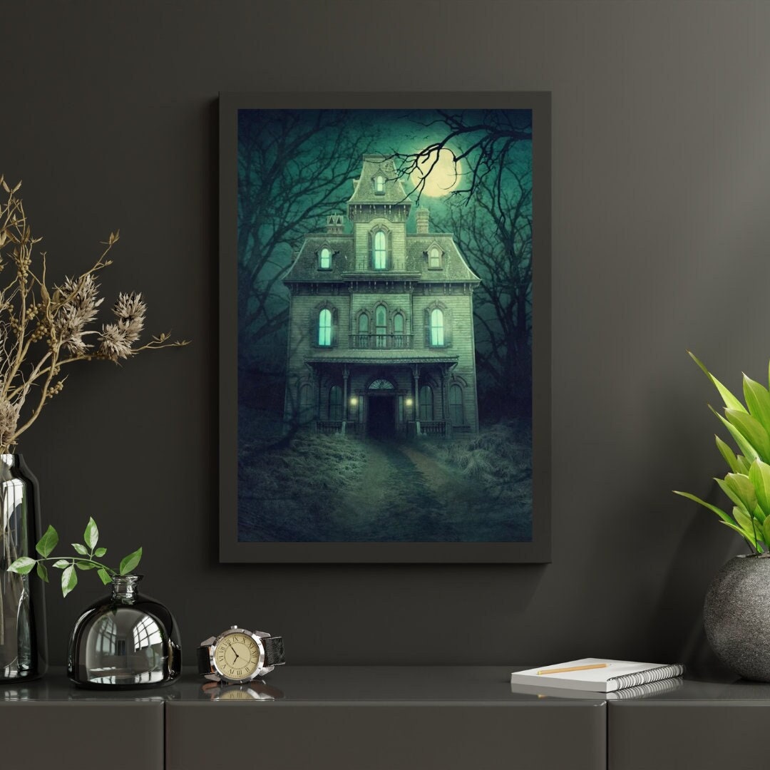 Premium Poster HAUNTED HOUSE, Halloween, Gothic Poster, Wall Art, Full ...