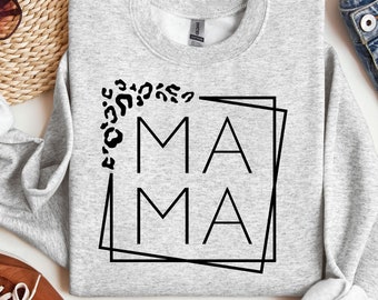 Leopard Mama Svg, Cheetah Mama Svg, Gift for Mom Svg, Mama Svg, Mom Life Svg, Mother's Day Svg, Mama Cut File Cricut Silhouette, Leopard Svg