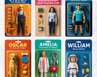 Custom Action Figure Portrait from Photo, Personalized Toy Box Portrait, Action Figure Style Digital Art, Funny Digital Gift for Him Her