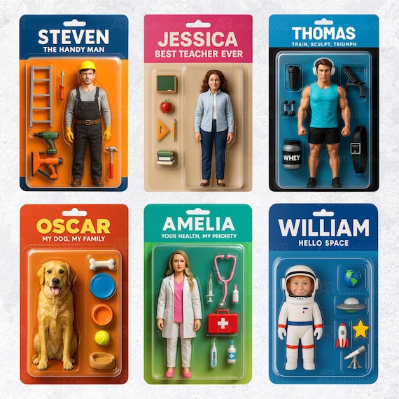 Custom Action Figure Portrait from Photo, Personalized Toy Box Portrait, Action Figure Style Digital Art, Funny Digital Gift for Him Her