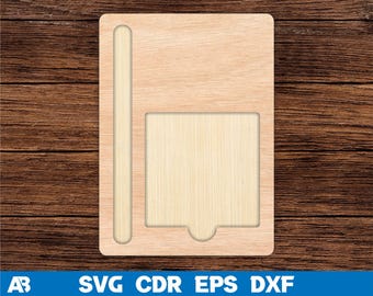 Sticky Note Pad Holder Svg, Sticky Note Holder Template Svg, Laser Cutting, Laser Cut Projects, Note Pad Holder, Post it Holder